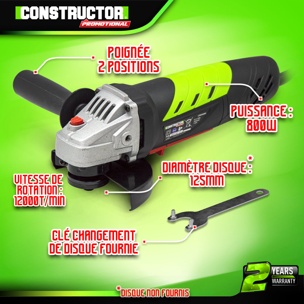 Amoladora angular 800W disco 115 mm