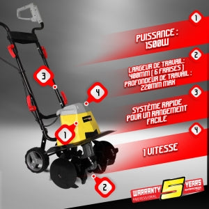 Motozappa larghezza lavoro 40CM 1500W