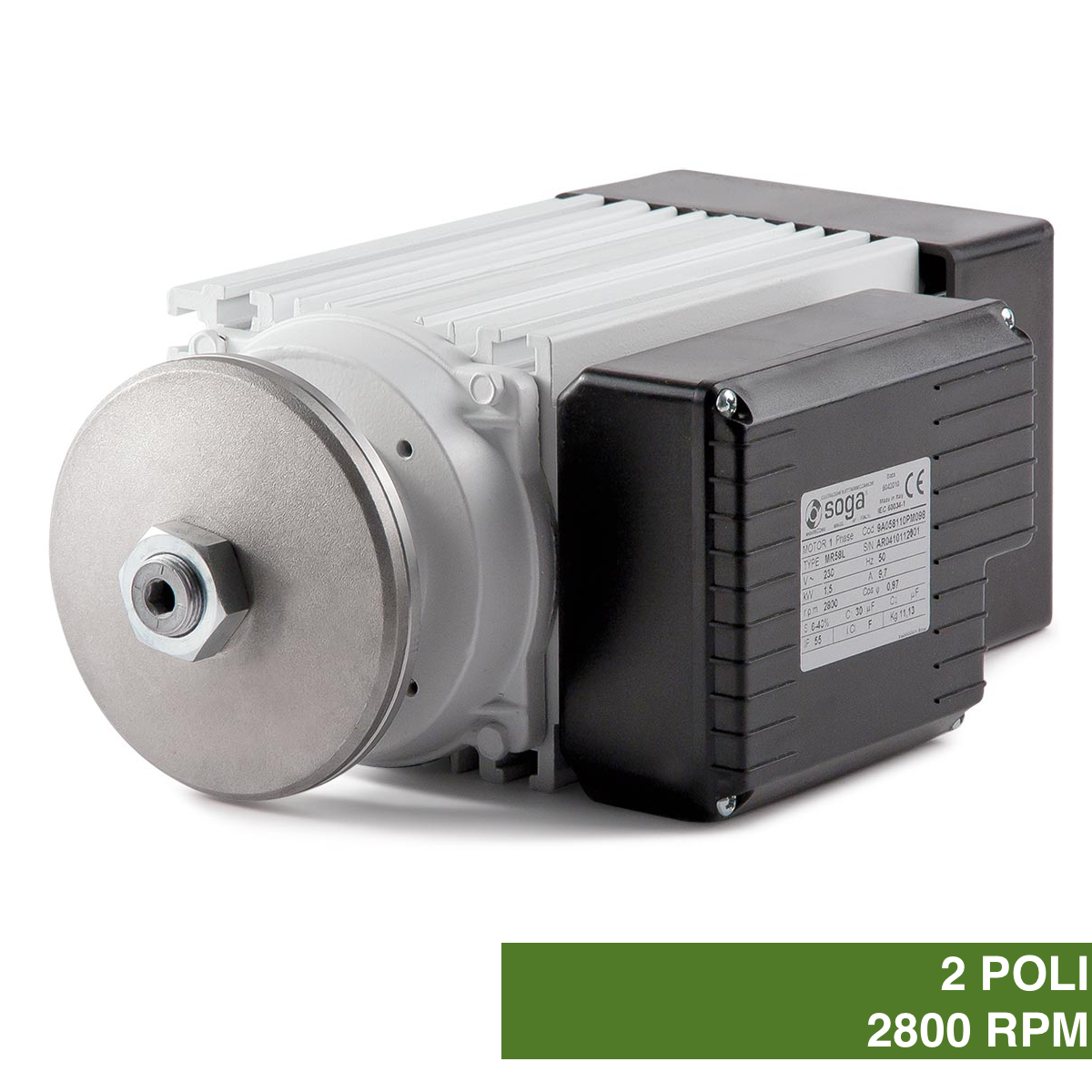 Single-phase asynchronous motors with 2 low profile poles