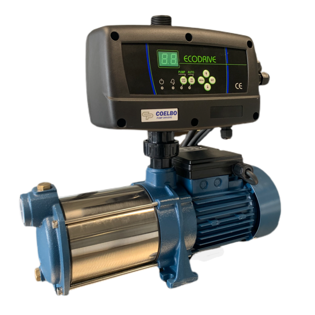 Bomba eléctrica multietapa con variador de velocidad.
