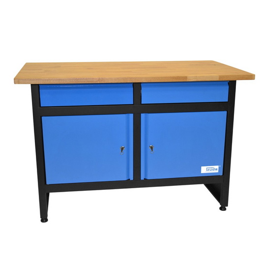 GÜDE GW 2/2 Workbench with wooden shelf