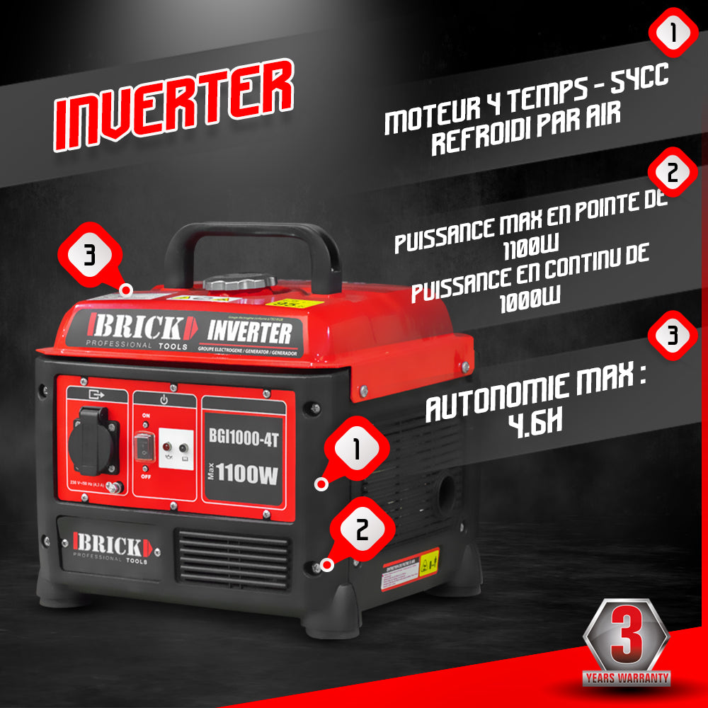 Generador inversor de 4 tiempos 54CC 1100W