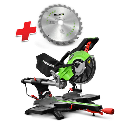 Radial miter saw with 1800W laser, 210mm disc
