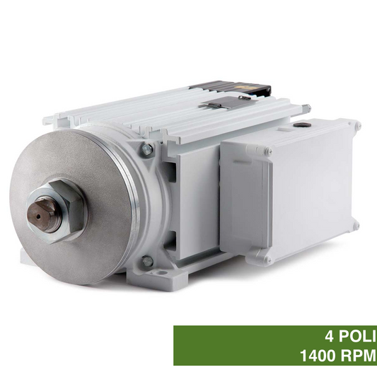 Three-phase industrial asynchronous motors with 4 low profile poles
