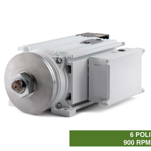 Industrial three-phase asynchronous motors with 6 low profile poles