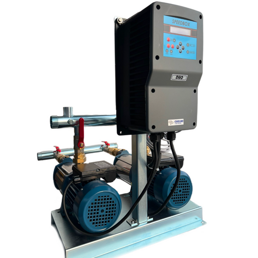 Pressure booster unit with horizontal multistage electric pumps with variable speed inverter 